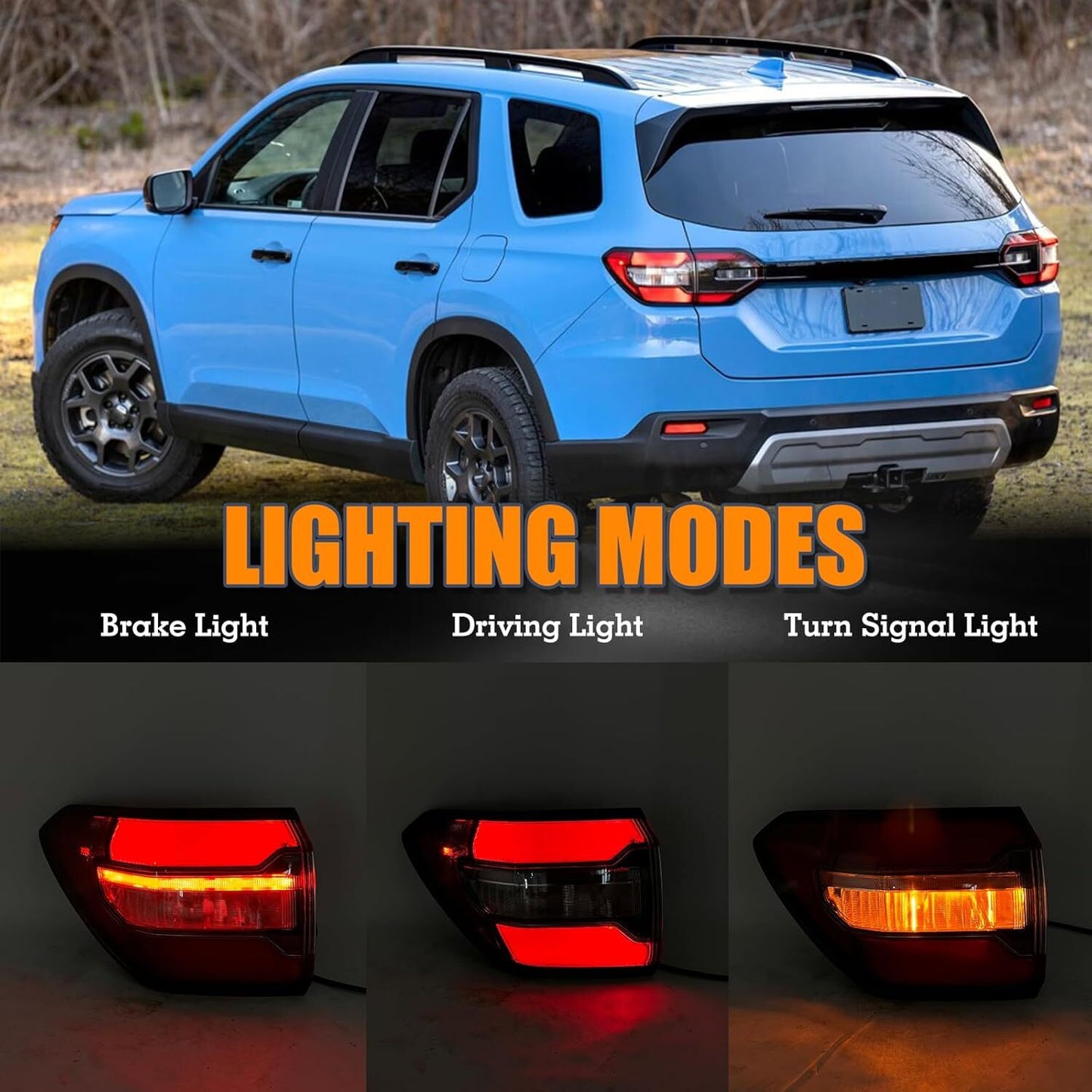 For 2023 2024 for Honda Pilot Outer Tail Light LH Driver Left Side LED Lamps