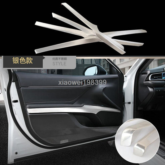 Silver Steel Door Handle Armrest Stripe Cover trim 4P for Toyota for Camry 2018-2021