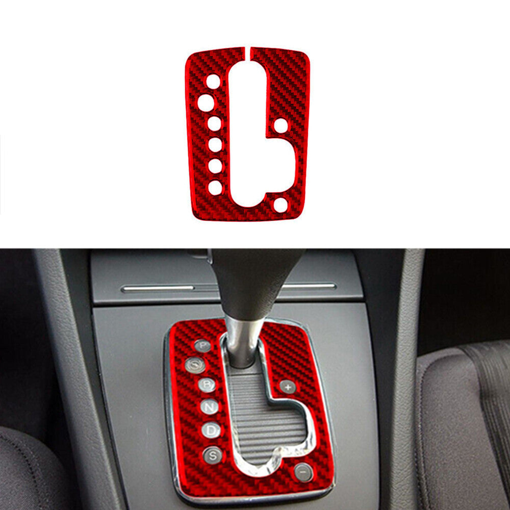 Carbon Fiber Red Automatic Gear Shift Panel Trim Sticker for Audi for A4 S4 2005-08