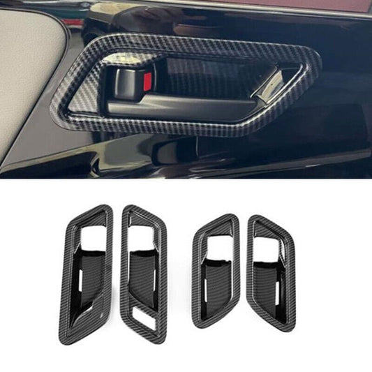 for Toyota Bz4x 23-2024 Carbon Fiber Style Inner Door Handle Bowl Cover Trim 4X