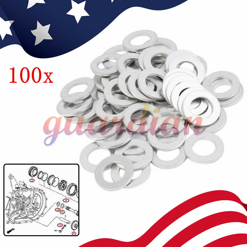 100x 14mm for Honda for Acura Oil Drain Plug Crush Washer Gaskets Kit 94109-14000