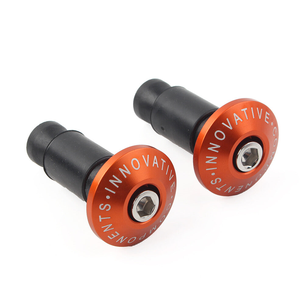 7/8 Motorcycle Bike Handlebar Grips CNC Handle Bar End Cap Plugs Slider Orange