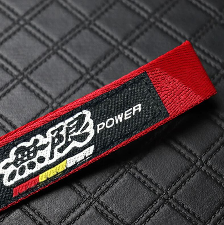 Car keychain metal key ring badge lanyard red and black Mugan suitable for Nissan