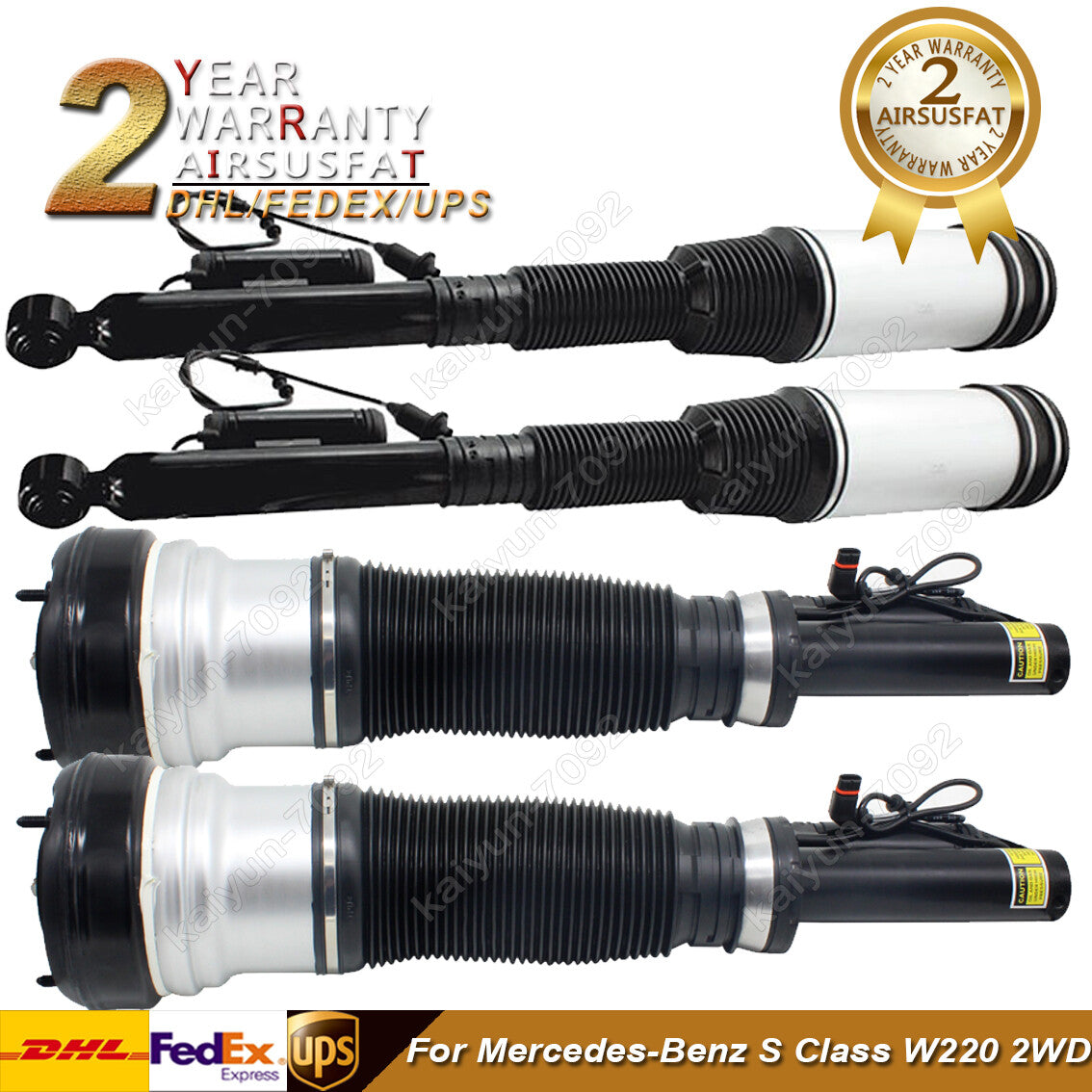 4pcs Front Rear Air Suspension Shock Strut for Mercedes-Benz S Class W220 2WD