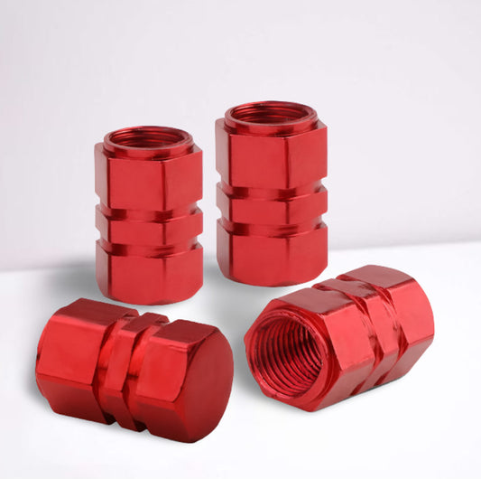 4-Piece Red 17mm Car Tire Valve Cover Stem Cover Air Valve Dust Cover for Alfa Romeo