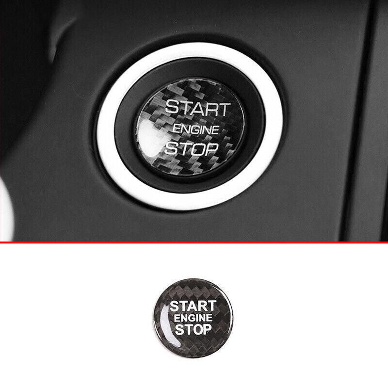Real Carbon Fiber One-Button Start Switch Cover Trim for Range Rover Sport 14-22