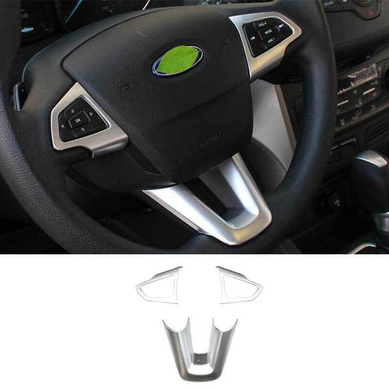 Matte Silver Steering Wheel Button Cover Trim ABS for Ford Escape Kuga 2017-2019