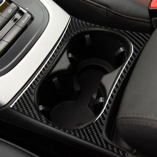 Real Carbon Fiber Car Water Cup Holder Frame Cover Trim for Audi A3 Q3 Q5 1PCS