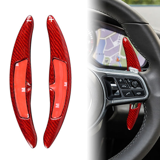 Red Carbon Fiber Steering Wheel Paddle Shifter Extension for Porsche for Panamera