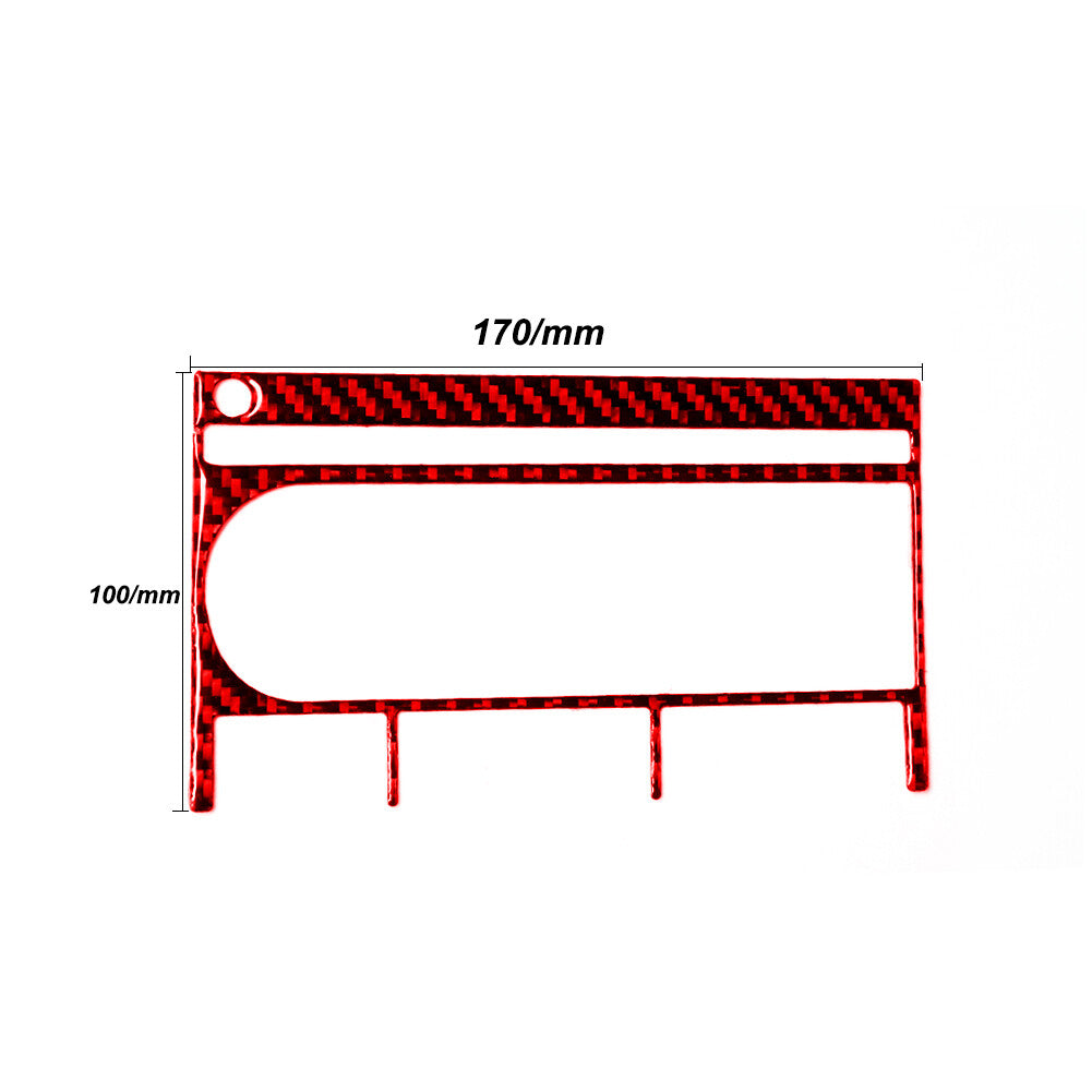 Red Carbon Fiber CD Player Panel Decorative Trim Cover for Subaru Forester 05-06