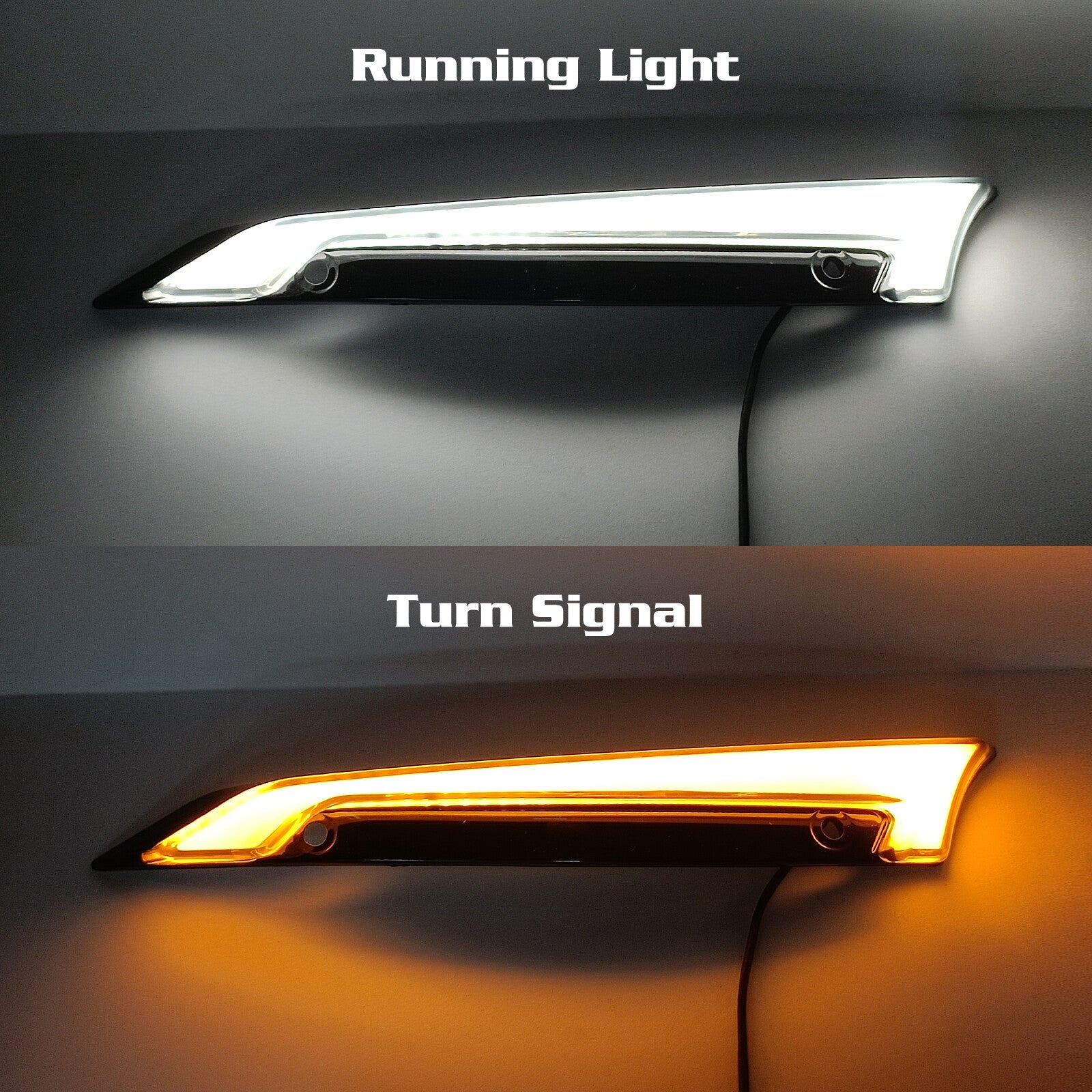 Smoke Lens Windshield Trim LED Light w/ Turn Signal for Harley Road Glide 15-23