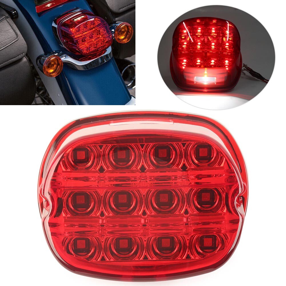 Lens LED Brake Tail Light Fit for Harley Electra Glide Fatboy Ultra Limited Dyna Red