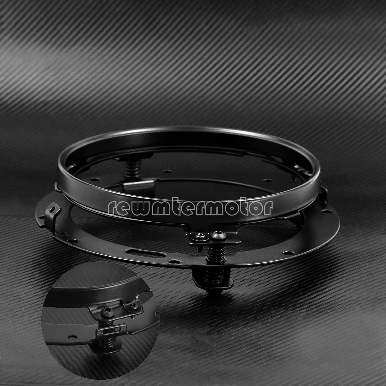 7 Black Headlight Mounting Ring Bracket Fit for Harley Touring Softail 94-2013