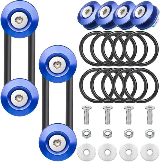 8-piece set of blue bumper quick-release front and rear bumper fasteners and trunk mudguard clips