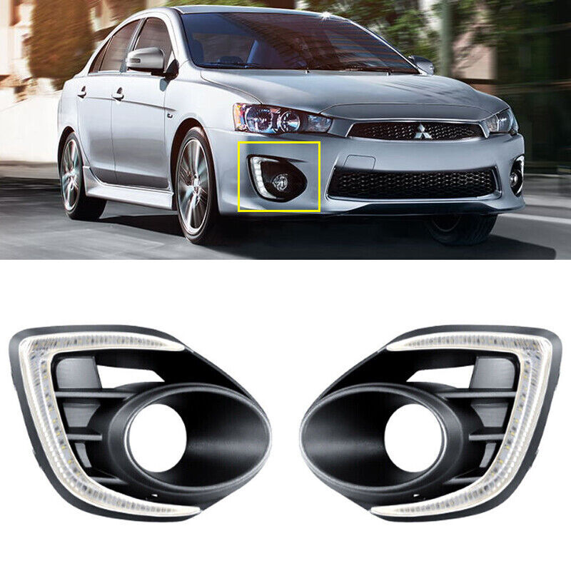 Compatible with for Mitsubishi Lancer 2016-2018 LED daytime running lights and fog lights.