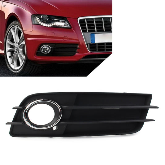 for Audi A4 B8 S4 08-12 Right Front Bumper Fog Light Grille Cover W/Chrome Ring
