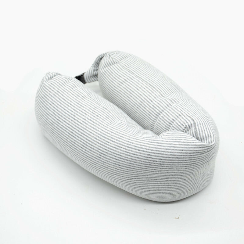 Gray/White Soft Twist Bendable Neck Lumbar Roll Support Car Travel Rest Pillow