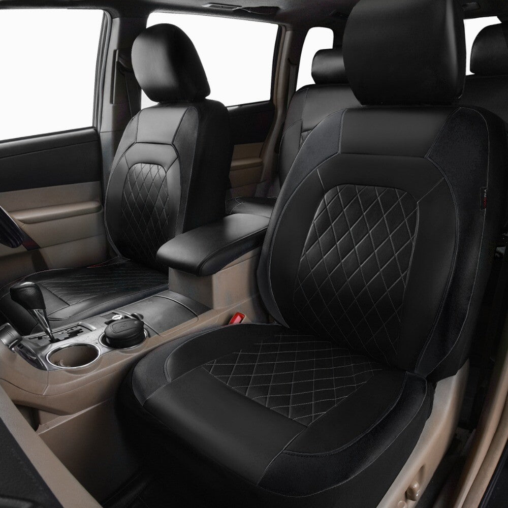 Front Car for Seat Covers Full-surround Protector PU Leather Fit for Honda for Civic