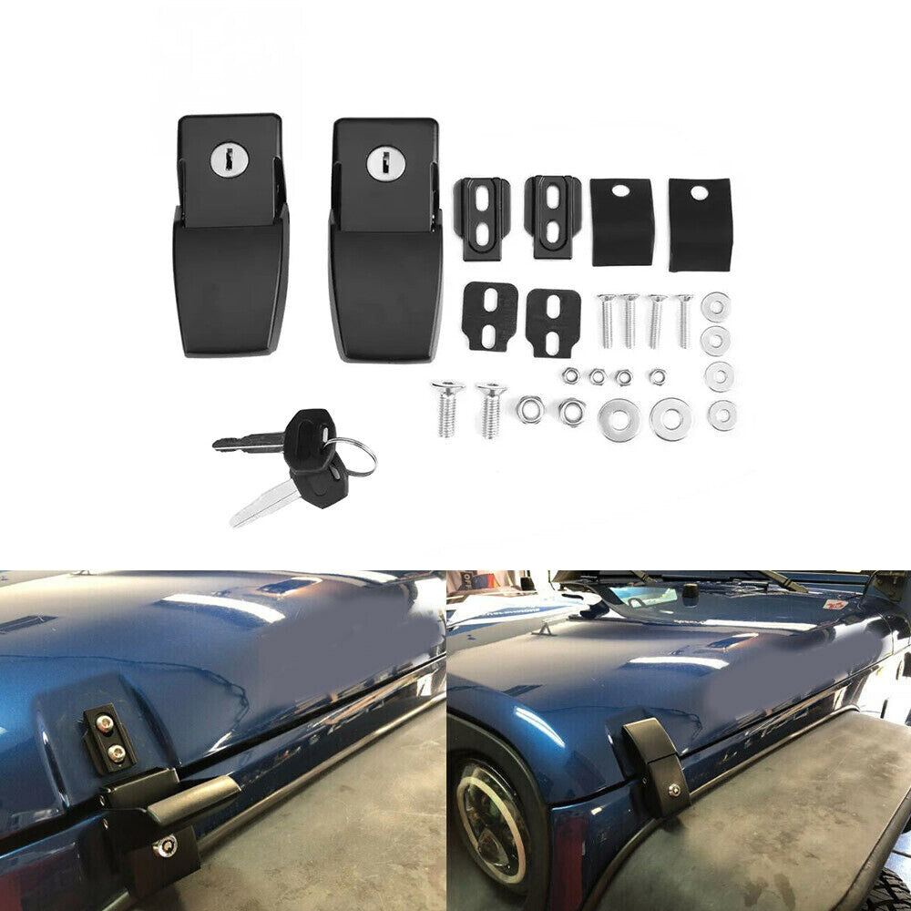 Hood Bonnet Lock Latch Catch Set Fits For 07-2018 for Wrangler JK Unlimited models