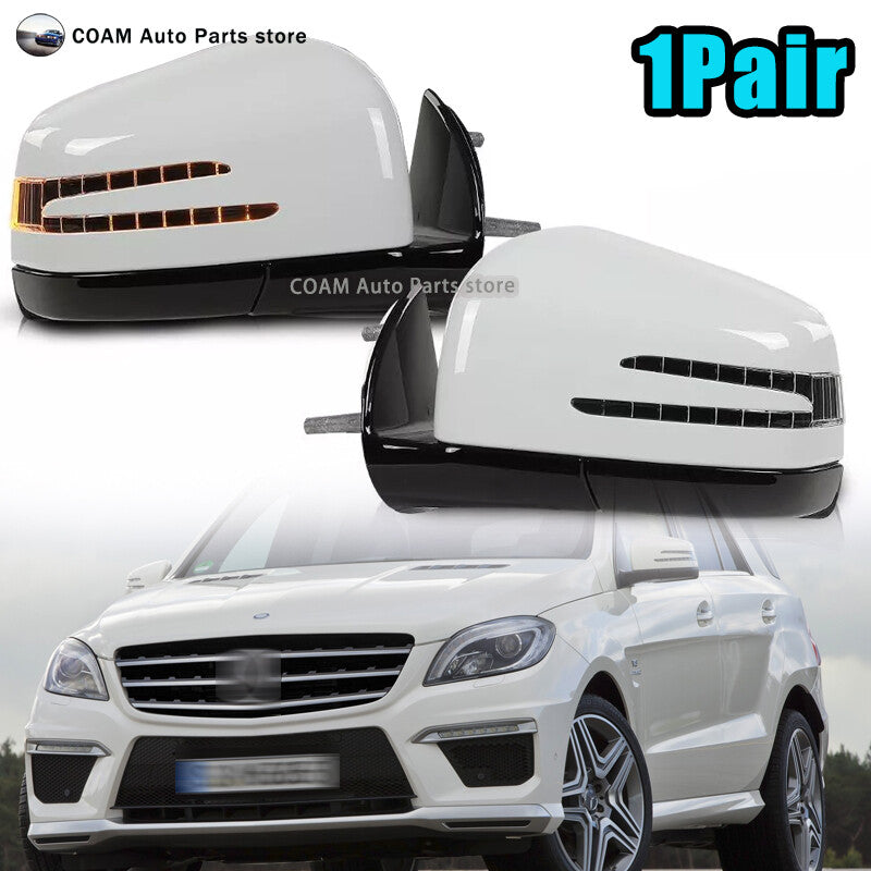 For 2005-2011 for Mercedes Benz M GL class ML63 ML350 White Side Door Mirror 2Pc
