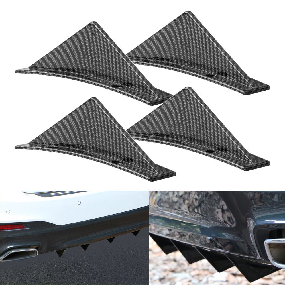Car Rear Bumper Lip Diffuser Shark Fin Spoiler Lip Wing Splitter Protector Cover