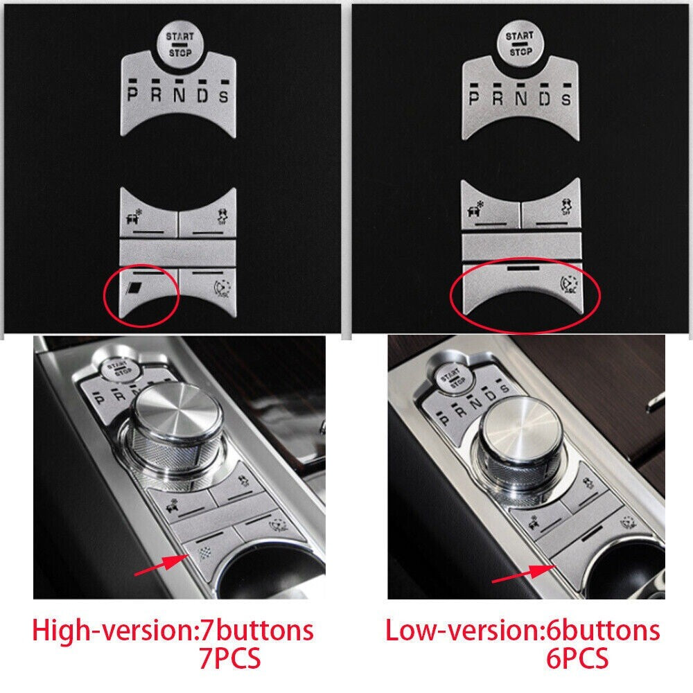 6¡ÁAlloy Silver Center Gear Shift Button Trim for Jaguar XF 2012-2015 Accessories