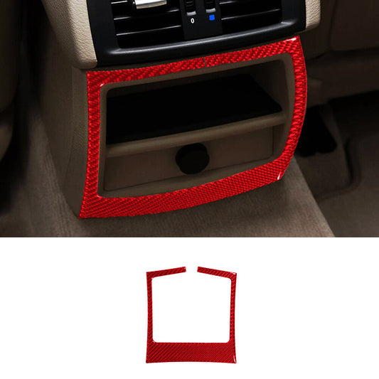 Red Carbon Fiber Rear Storage Box Frame Trim for BMW X3 F25 X4 F26 2011-2017