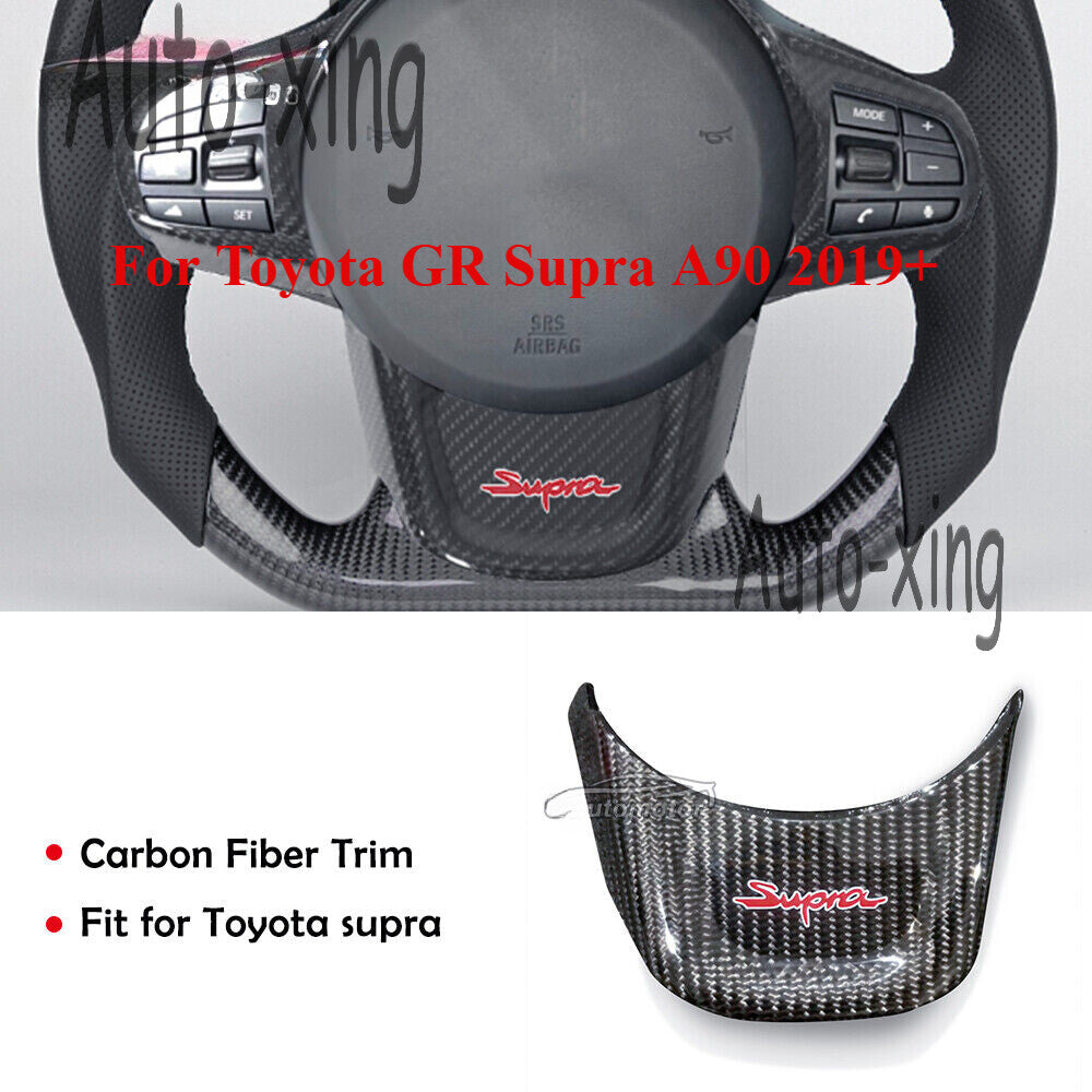 Replace Carbon Fiber Steering Wheel Trim/Cover Fit for Toyota GR Supra A90 2019+