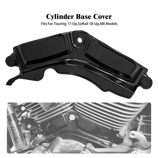 Black Cylinder Base Engine Cover for Harley Touring Street Road Glide 2017-2023