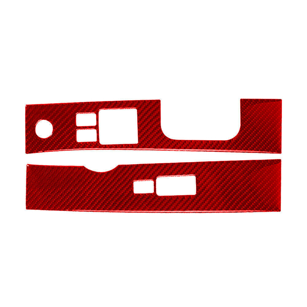 for Nissan 350z 03-2009 RHD 2 x Red Carbon Fiber Window Lift Switch Panel Trim
