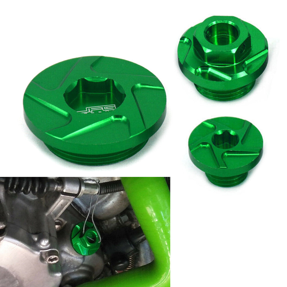 CNC Engine Timing Oil Filter Plugs 3 Pieces fits for Kawasaki KX250 KLX450R