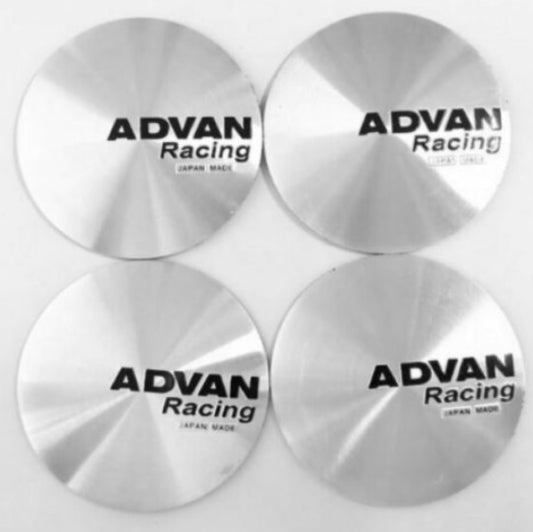 New 4x45mm silver wheel decals, rim decals, and wheel stickers for Advan Racing.