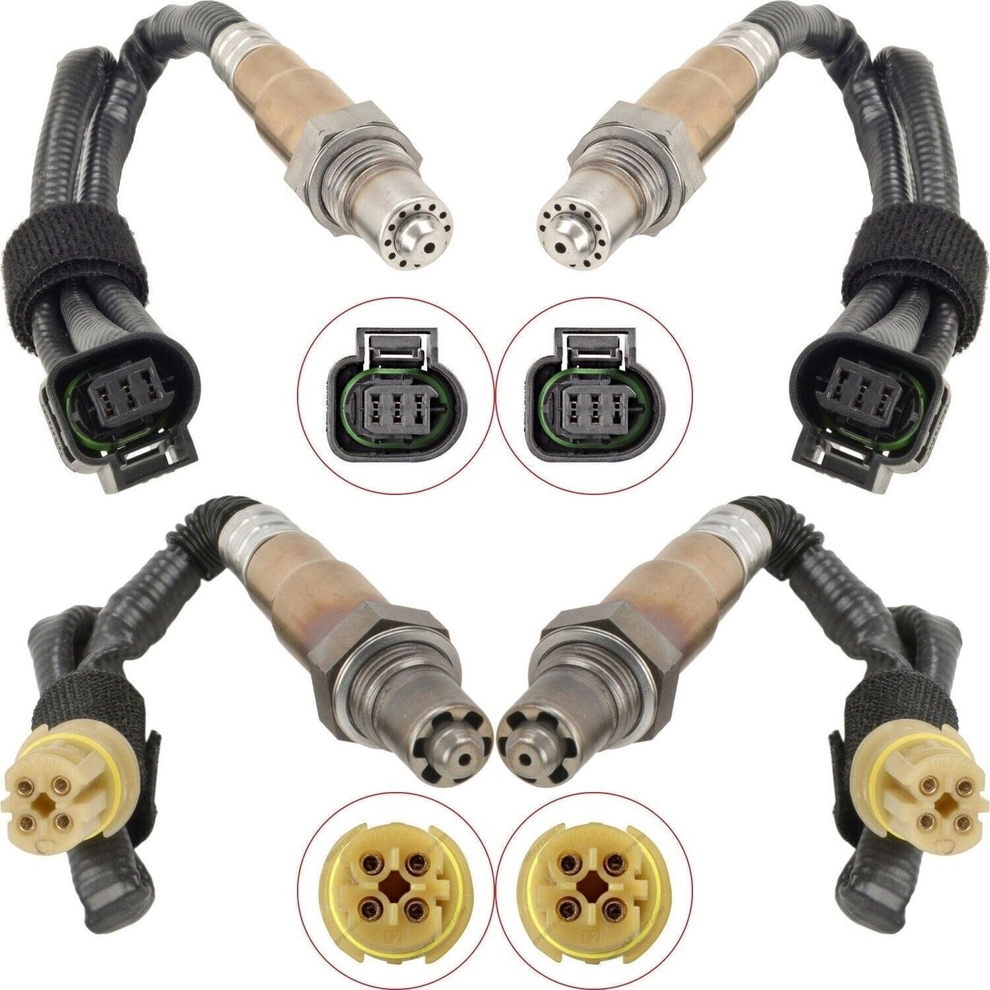 4pcs Oxygen O2 Sensor Upstream+Downstream For 2012-2016 for BMW M5 4.4L Turbocharged