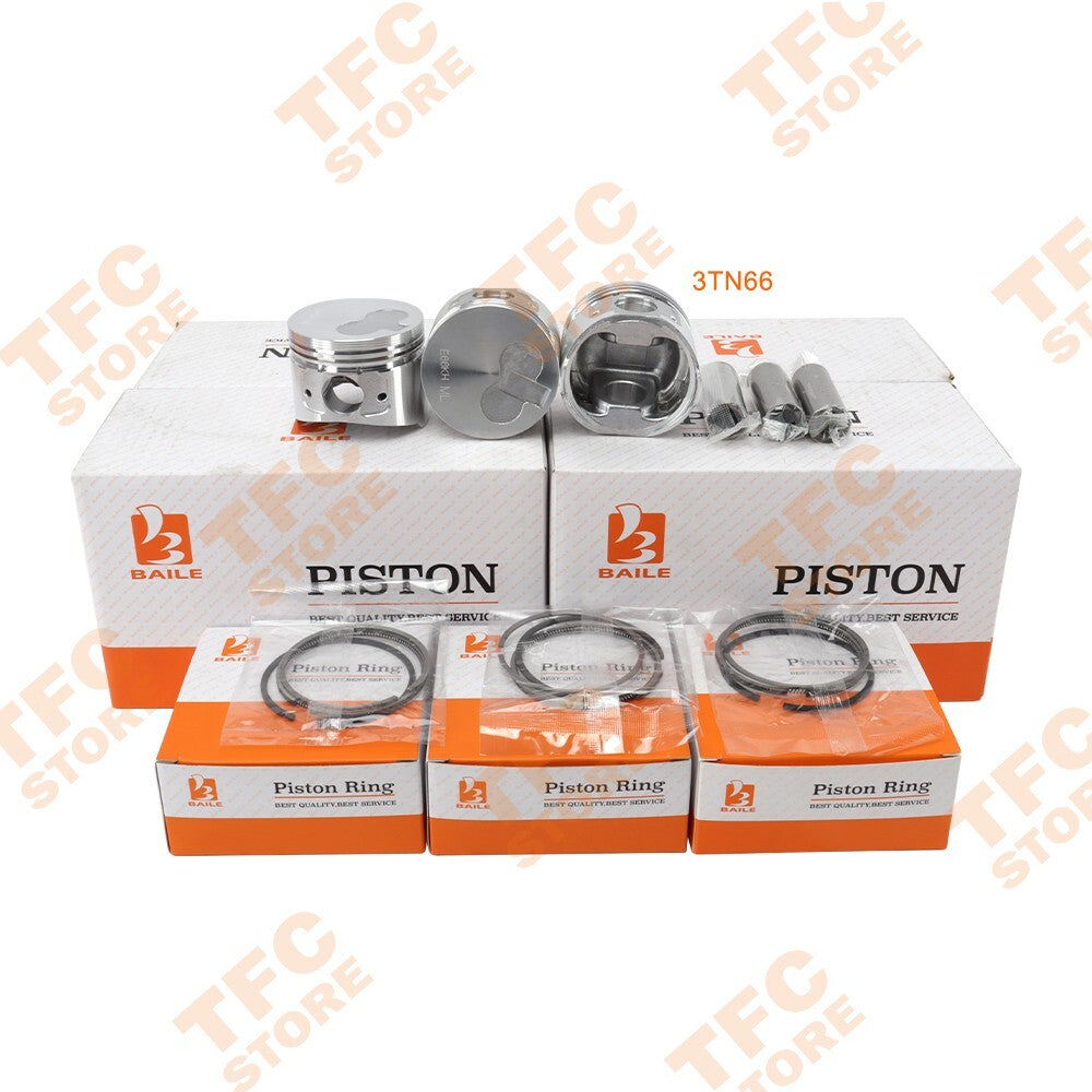 3 Sets STD Piston Kit ( Pin  Clip )  Ring for Yanmar 3TN66 Engine New