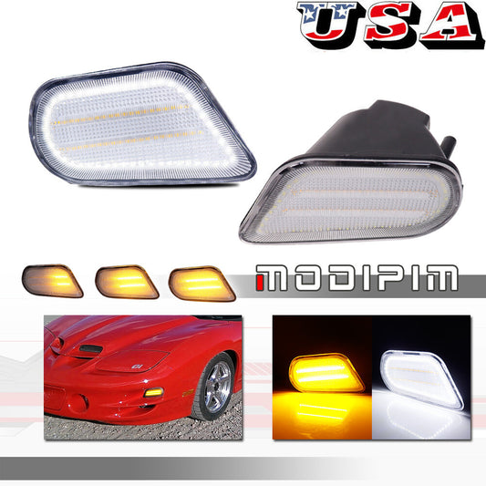 L+R turn signal LED light replacement parts for 98-02 for Pontiac Firebird Trans Am transparent