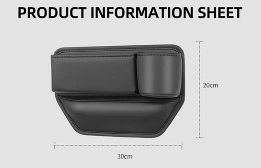 Car for Seat Gap Filler Storage Box Phone Holder Console Side Organizer PU Leather