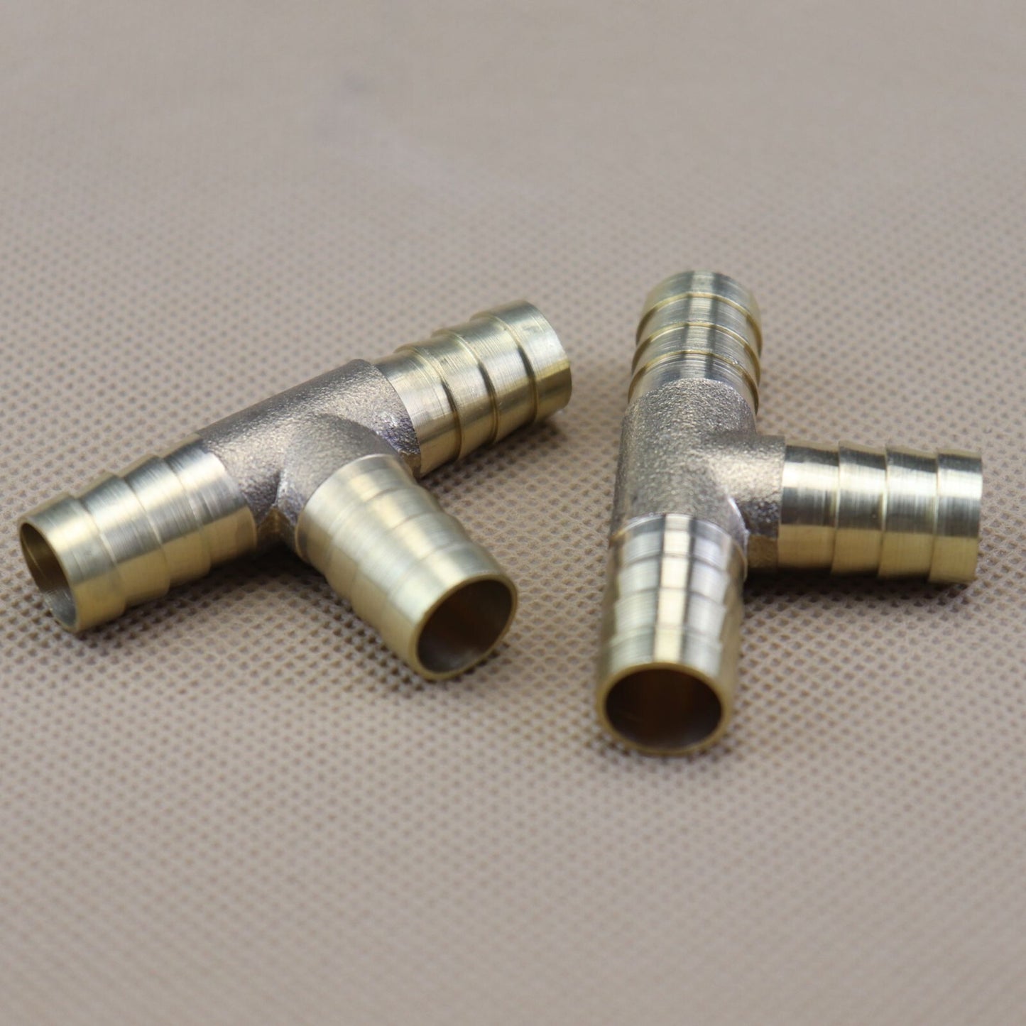 2PCS T Fitting Hose Barb Connector 1/2(12mm) Air Fuel Water 3-Way Brass Tee