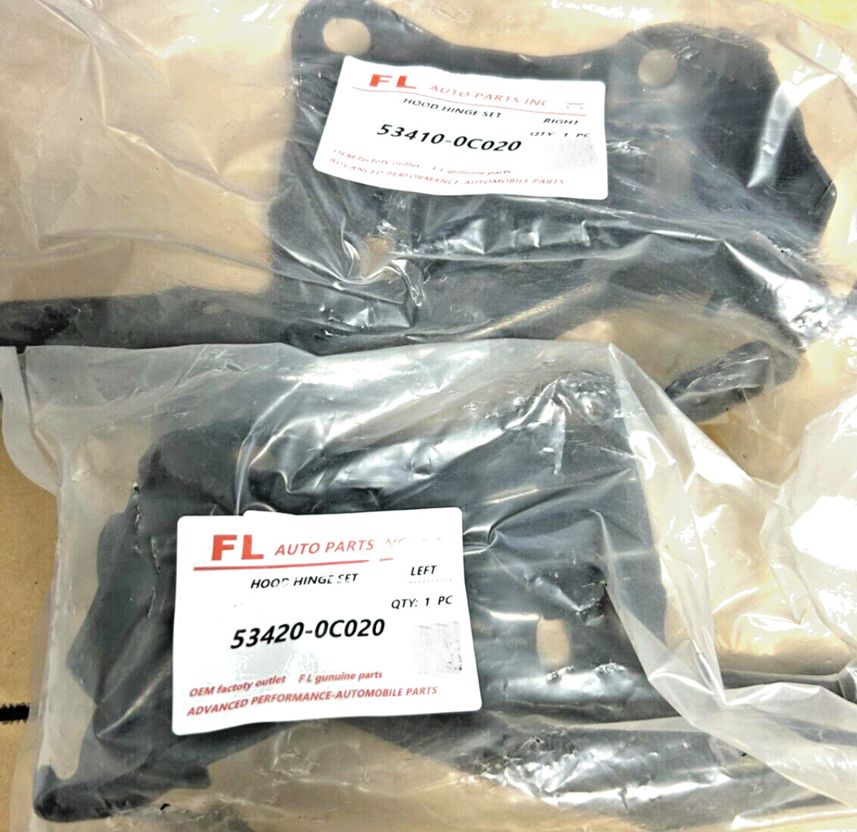 for Toyota 07-13 TUNDRA 08-22 SEQUOIA LEFT  RIGHT HOOD HINGE SET 53410-0C020