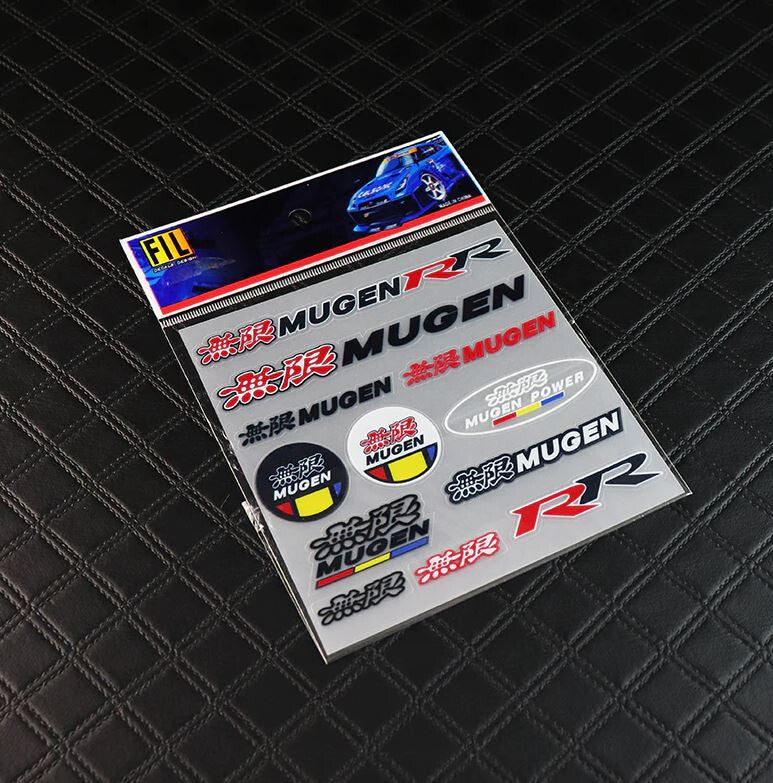12-Piece Car Reflective Sticker Set, Badges, Decals, Vynil Mugen, for Toyota
