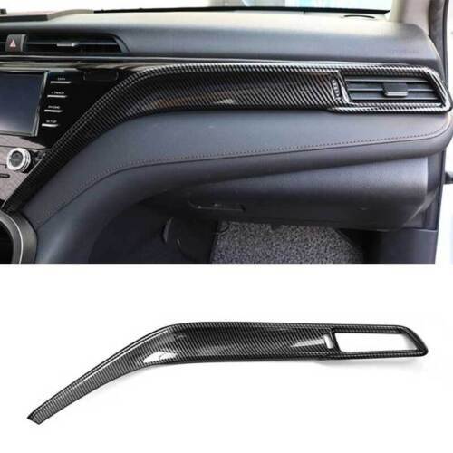for Co -Pilot Dash Left Air Vent Strip Trim for Toyota for Camry 2018-2023 Carbon Fiber