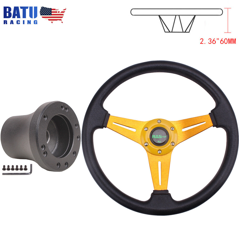 14inch/350mm Gold for Golf Cart Steering Wheel Accessories+EZGO TXT RXV Hub Adapter