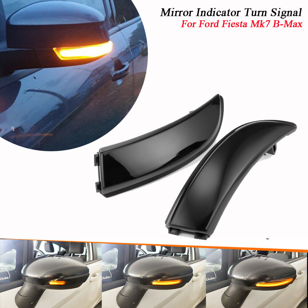 Two sequential LED smoke mirror turn signals for Ford Fiesta Mk7