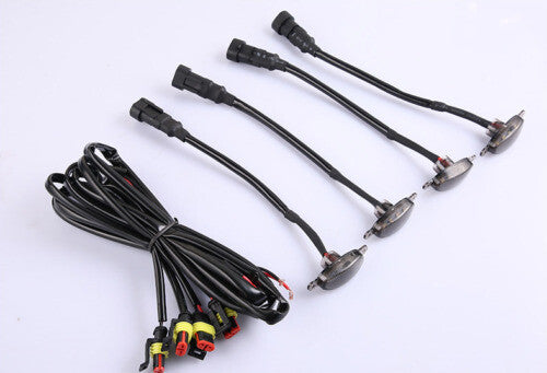A SET Front Grille LED Amber Light Style Cover for Ram 1500 13-22 Smoke