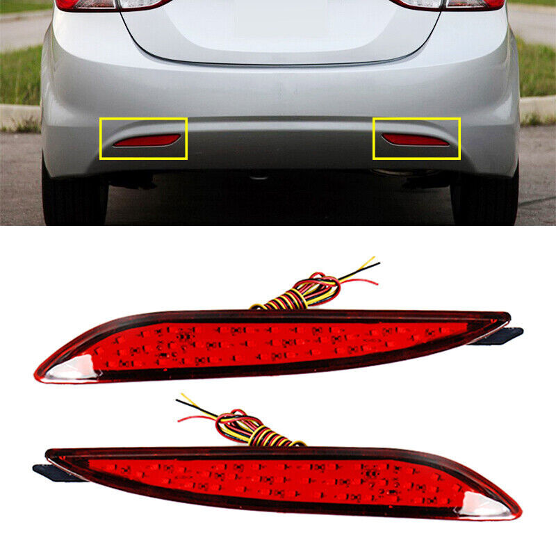 for Hyundai for Elantra 2012 2013 Rear Pair Bumper Reflector TailLight Braking Light