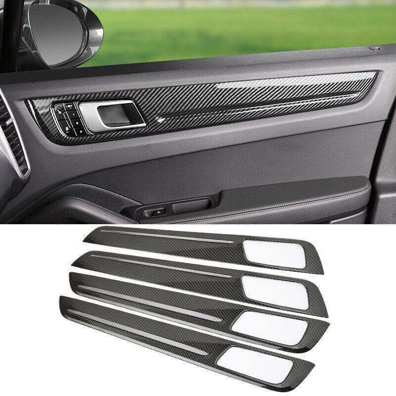 Fit for Porsche for Cayenne 2019-2023 ABS Carbon Fiber side Door Panel Cover Trims
