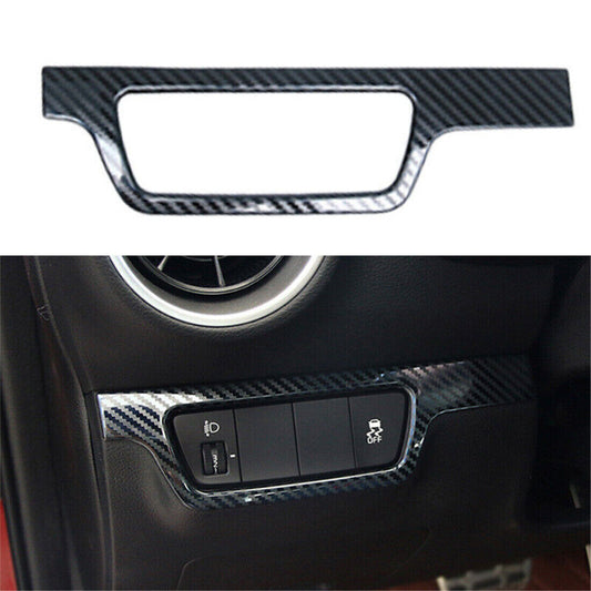 for Kia K3 Forte 2019-2021 Carbon ABS Headlight Switch Button Cover Frame Trim