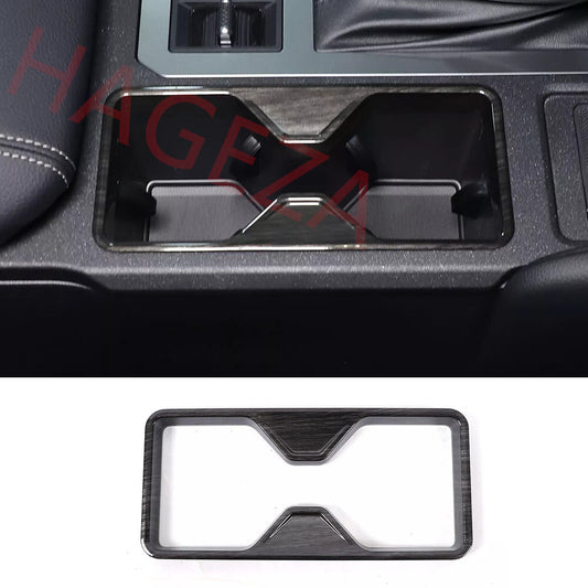 Black Wood ABS Front Water Cup Holder Trim For Toyot@ for Land Cruiser LC250 2024-25