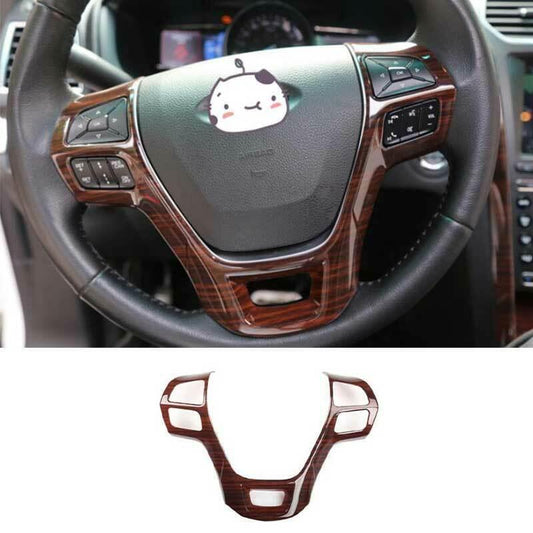 Wood Grain Steering Wheel U Type Cover Trim 1PCS Fit for Ford Explorer 2016-2019