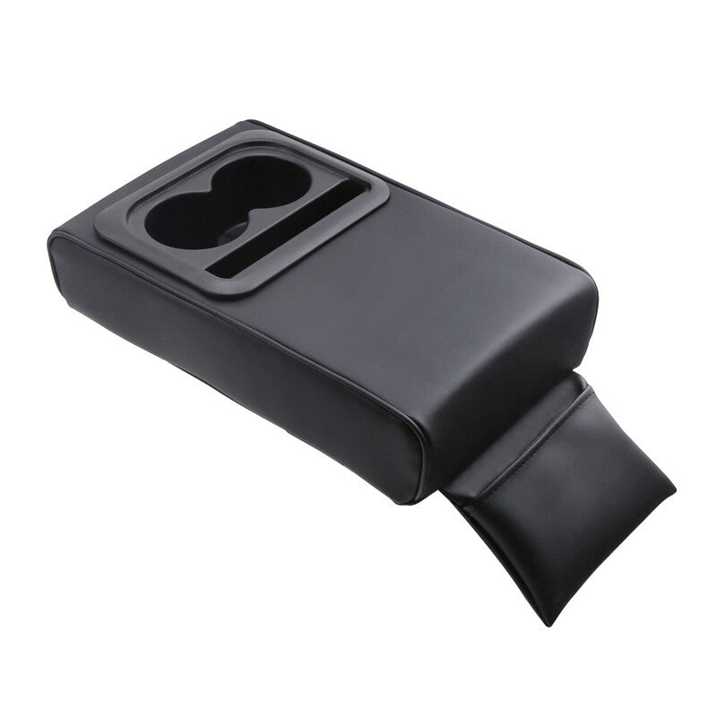 American-style car center console box, cup holder, storage bracket, polyurethane synthetic leather, black