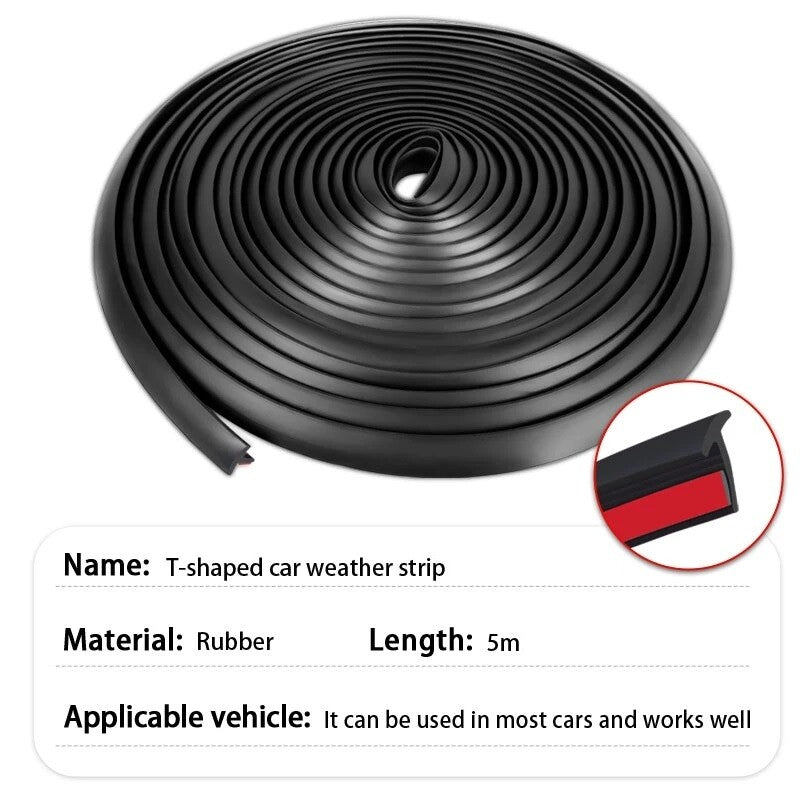 16.5ft Rubber T Shaped for Benz Car Door Headlight Seal Strip Edge Moulding Trim